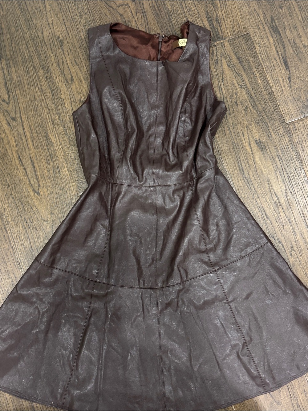 Vintage Brown Leather Dress